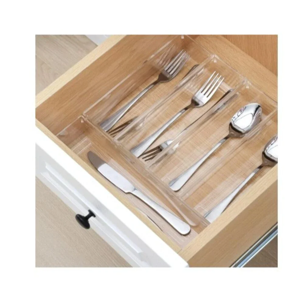 14 Pack Plastic Drawer Organizer Trays 4 Sizes Makeup Desk Kitchen Bathroom Clea